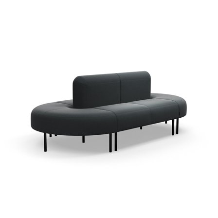 Sofa VARIETY, geschlossener Schwung, Stoff Pod CS, anthrazit