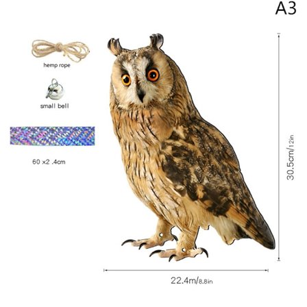Med ur Fugleskræmmer Ugle Fugleskræmsel rektangel hængende fugl
