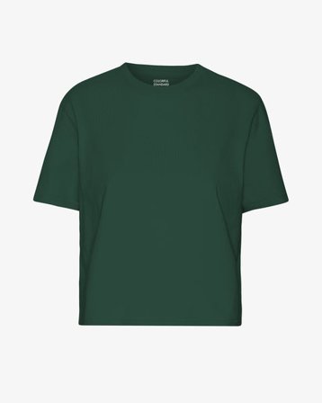 Organic Boxy Crop Tee - Emerald Green - Female - L