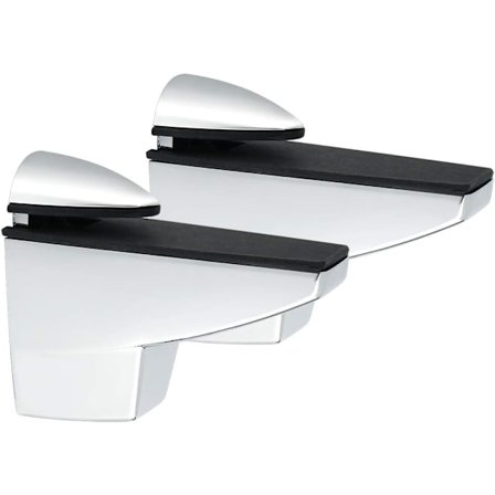 Justerbar hylla i trä/glas, glasstöd, fiskmunstypklämma, adaptiv 5-25 mm tjock hylla, 2 st