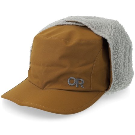 Outdoor Research - Bruin traditionalbeanie Cap - Whitefish Hat Saddle/Light Grey Earflap @ Hatstore