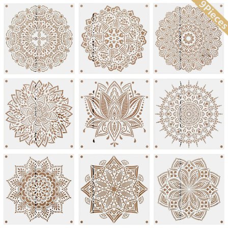 Stor geometrisk mandala rund DIY lagdeling sjablonger maleri utklippspregning