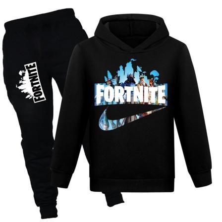 Mub- Børnetøj trend Sweatshirt til mænd og kvinder + Casual Bukser Sæt black 150cm