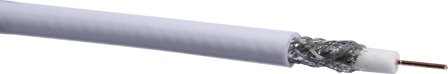 Gelia 40044365 Antennkabel vit, koaxial 300 m, Anslutningsdon & kablar