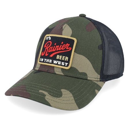 American Needle - Camo trucker Cap - Rainier Twill Valin Ptch Camo/Black Trucker @ Hatstore