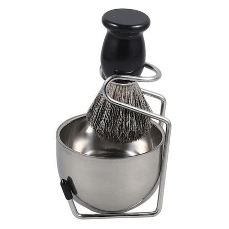 Barberkostsett for menn med skål og stativ for våt barbering og skjeggpleie