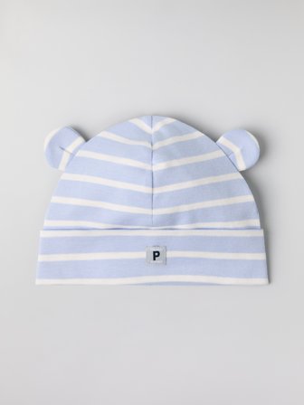Polarn O. Pyret - Stripey beanie with ears - 36|38 - Childrenswear - blue