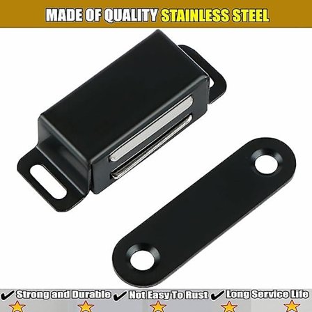 Magnetiskt skåpslås, Skåpdörrslås med stark magnet, Skåpdörrslås med stängningsfunktion, Beslag i rostfritt stål, Köksskåp, Garderob