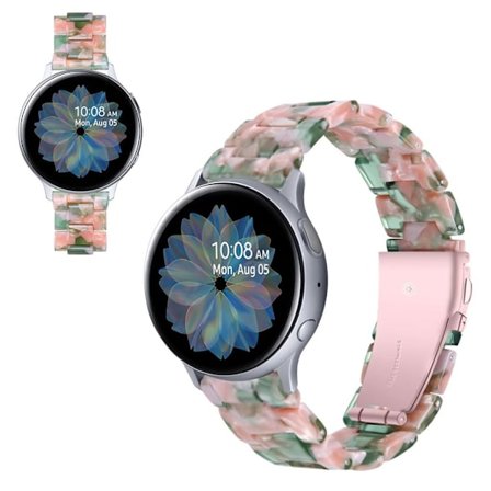 Samsung Galaxy Watch (42mm) / Aktivt marmorliknande klockarmband - Rosa / Grön
