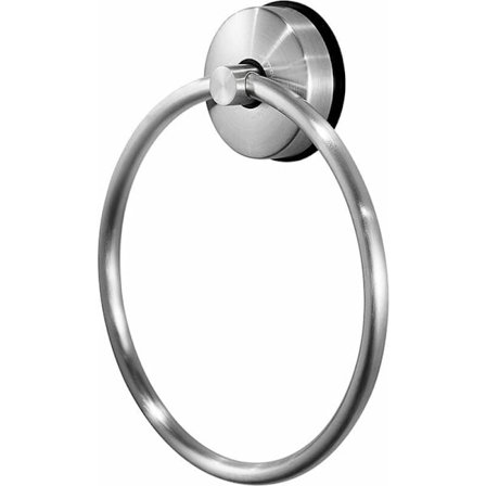 Håndklædeholder med sugekop i rustfrit stål til køkken og badeværelse, rund vægmonteret håndklædeholder, brusetilbehør, børstet finish