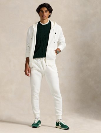 Polo Ralph Lauren Double-Knit Full-Zip Hoodie - White - XXL