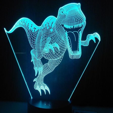 Dinosaurie 3D Nattlampa Jurassic Tyrannosaurus T-rex LED Lampor Baby Barnrum Nattlampa Barnrum Heminredning Jul Födelsedag Leksaker Presenter 7 