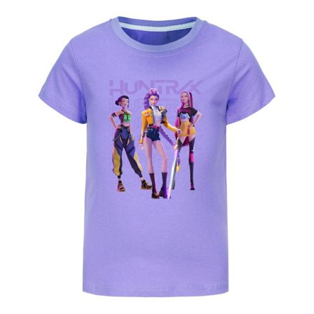 K-Pop Demon Hunters Barn T-Shirt Huntr/X Pose 5-6 År Lila{AZC} Lila Purple 5-6 År