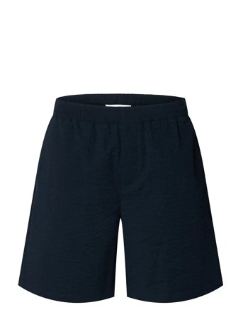 Slhloose-Ace Seersucker String Shorts Navy Selected