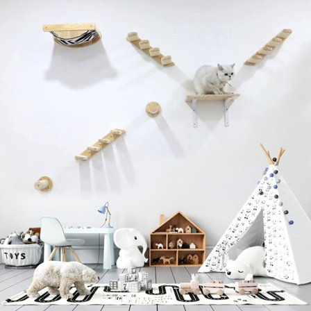 Katte klatrehylde vægmonteret