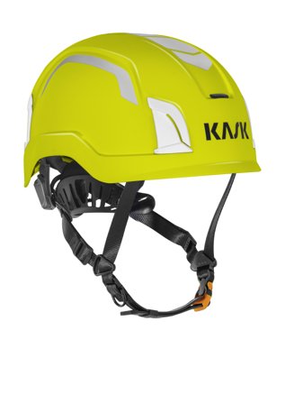 KASK Zenith X Long Skyddshjälm lång hakrem +10 cm, oventilerad Hi-Vis Gul, Huvudskydd