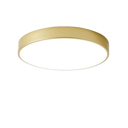 Ultratank guld LED loftlampe - rund, flad, forsænket lampe, 40 cm i diameter, guldfinish, egnet til stue, spisestue, soveværelse