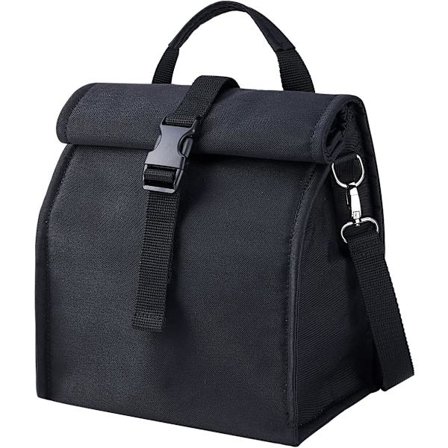 Isolerad Lunchväska med Rulltopp, Kylväska med Justerbara Axelremmar, Vikbar Vattentät Picknickväska Kylväska för Lunch för Kvinnor Män Arbete, 