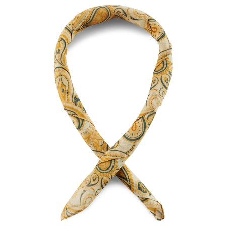 Hvid & Gul Paisley Bomuldshalstørklæde til mænd - Tørklæder