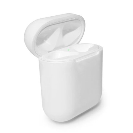 Fodral i mjuk silikon till Apple Airpods, Vit/transparet