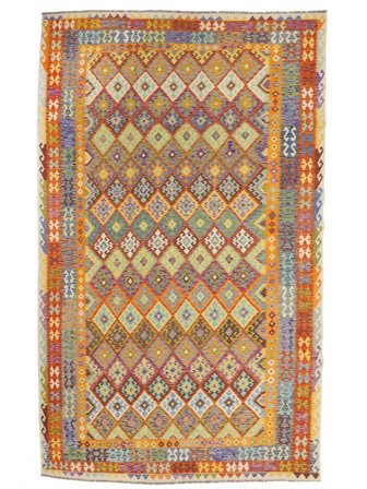 314X496 Dywan Kilim Afgan Old Style Orientalny Brunatny/Ciemnoszary Duży (Wełna, Afganistan) Carpetvista