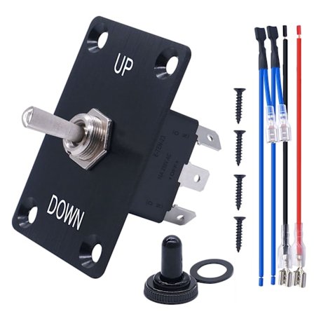 Momentan vippebryter 12V Polaritetsreversering (PÅ)/Av/(PÅ) 6 Pin RV Jack Stabilisatorbryter med Opp/Ned Monteringsplate Vanntett