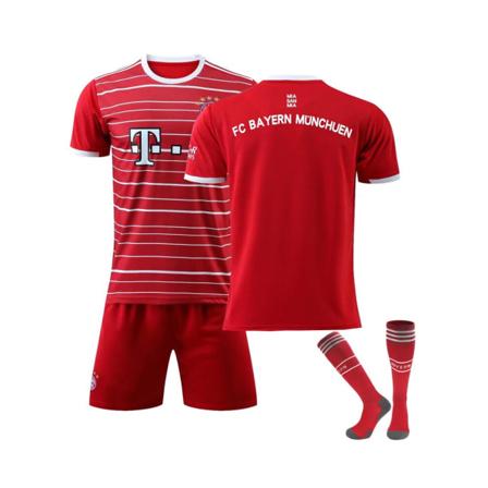 (Bayern München 22-23 Hemmalag fotbollströja 3-delade kit för barn Vuxna 22(130-135CM)