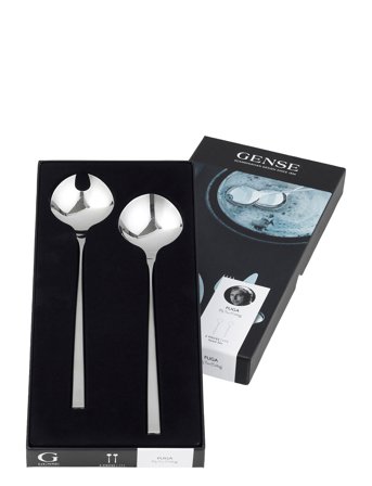 Gense Salatbestik Fuga 25 Cm Mat/Blank Stål 2 Pcs Set - Silver - L:25CM