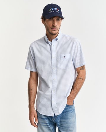GANT Herren Regular Fit Classic Gingham Popeline Kurzarmhemd (M)