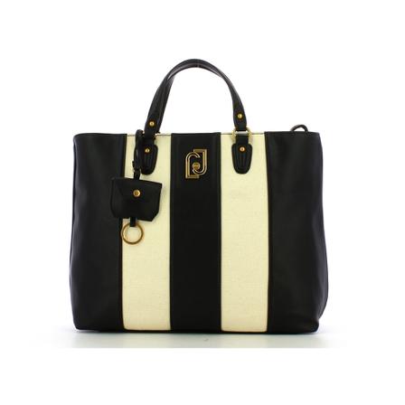 Liu Jo Striped handTas , Zwart , Dames , Maat: ONE Size Handtassen