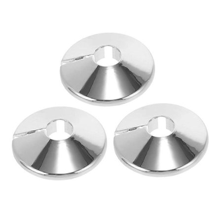 Rørhulafdækningsplade Rørskjuler til vægrør Sølv Rund 3 stk