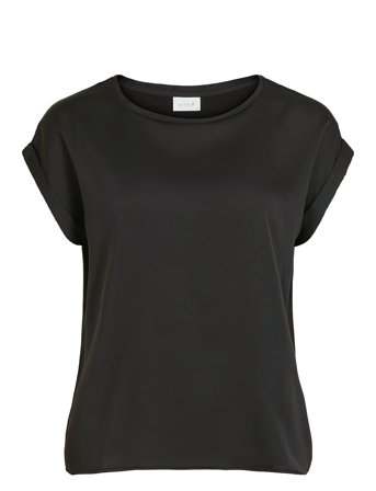 Viellette S/S Satin Top - Noos Black Vila