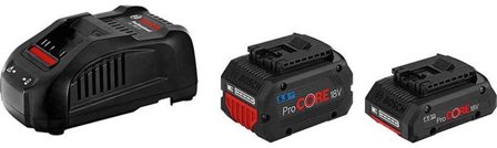 Bosch ProCORE 18V 1X4,0 AH / 1X5,5 AH Laddpaket 4.0Ah + 5.5Ah, med laddare, Maskintillbehör & förbrukning