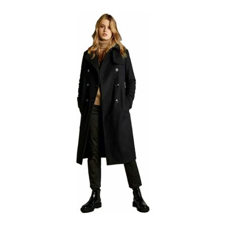 Fay Belted Coats Sort, Dame Uldfrakker