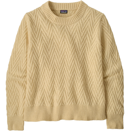 Patagonia W's Recycled Wool-Blend Crewneck Sweater Chevron Cable: Dark Natural