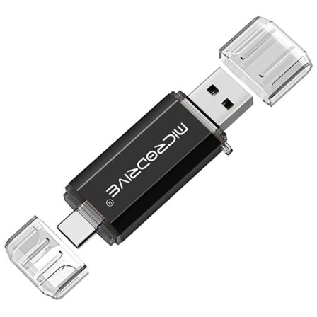 MICRODRIVE 128 GB USB-Minne 2i1 USB-A + USB-C Flash Drive