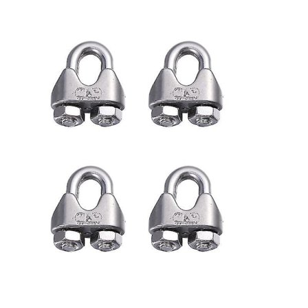 4pcs Stainless Steel Wire Rope Cable Clip Clamp M10 U-shaped Chuck Cable Clip Stainless Steel Wire Fastener