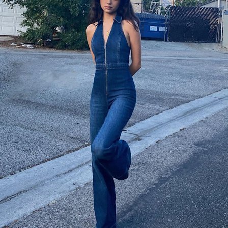 Jumpsuit - Ny Dam Sleeveless Wide-Leg Denim Jumpsuit 2023