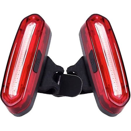 2 st Baklyktor för Cykel, Kraftfulla LED-lampor, USB-Laddningsbara, Vattentäta, Baklyktor
