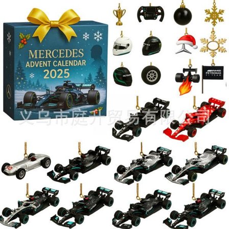 2025 Adventskalender F1 Team, 24 dager Leketøysfigurer Byggeklosser Nedtellingskalender, Adventskalender Overraskelsesgave til gutter-FM-