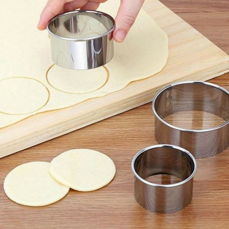 5 sæt rund cirkel i rustfrit stål Cookie ter Biscuit DIY Bakin