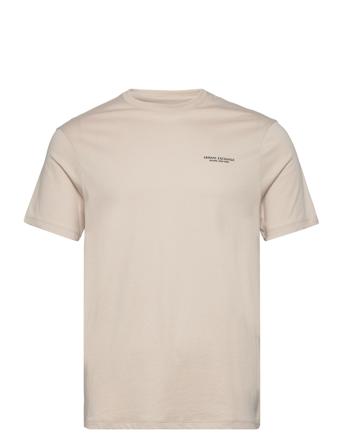 T-Shirt T-shirts Short-sleeved Creme Armani Exchange*Betinget Tilbud