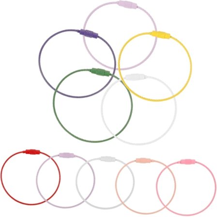 10 stk. Aftagelig nøglering hurtig udløsning rustfrit stål wire nøglering kabler