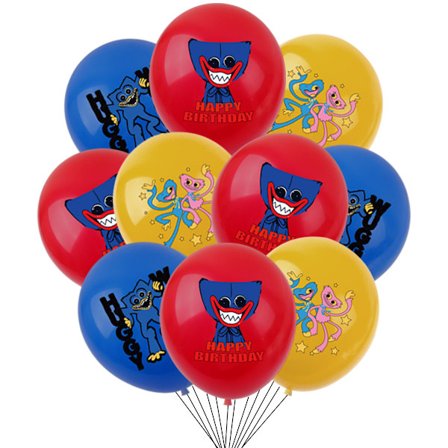 Nye 9 stk Poppy's Playtime Bursdagsdekorasjon Tilbehør Lateksballonger