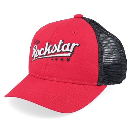 Kiddo Cap - Rød trucker Kasket - Kids Toddler Little Rockstar Scarlet/Black Trucker @ Hatstore