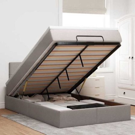 Maison Exclusive - Utsåg sängram med taupe madrass 120x200 cm tyg