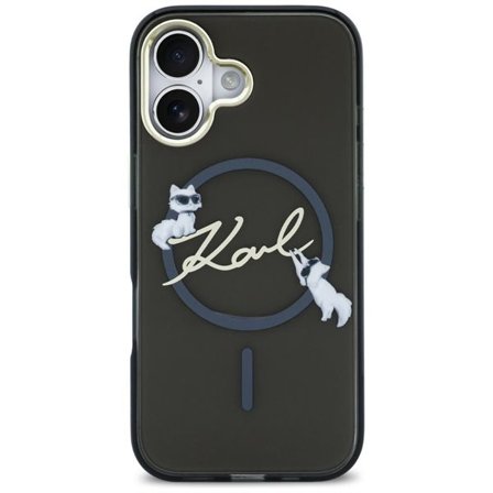 Karl Lagerfeld IML Choupettes Karl Script Logo MagSafe iPhone Air Case - Sort