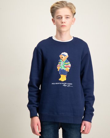 Polo Ralph Lauren Polo Bear Fleece Sweatshirt Blå Genser Gutt - Kids Brand Store
