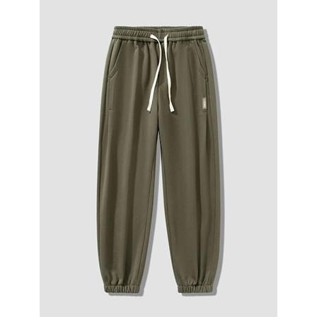 Plus Størrelse Mænds Svedbukser 8Xl 7Xl 6Xl Sportstøj Elastisk Talje Casual Baggy Bukser Sort Ge Bomuld Joggere Mandlige Løs Bukser army green XXL (32