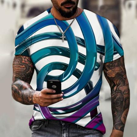 Herr Geometriskt Print Toppar Kortärmad T-shirt